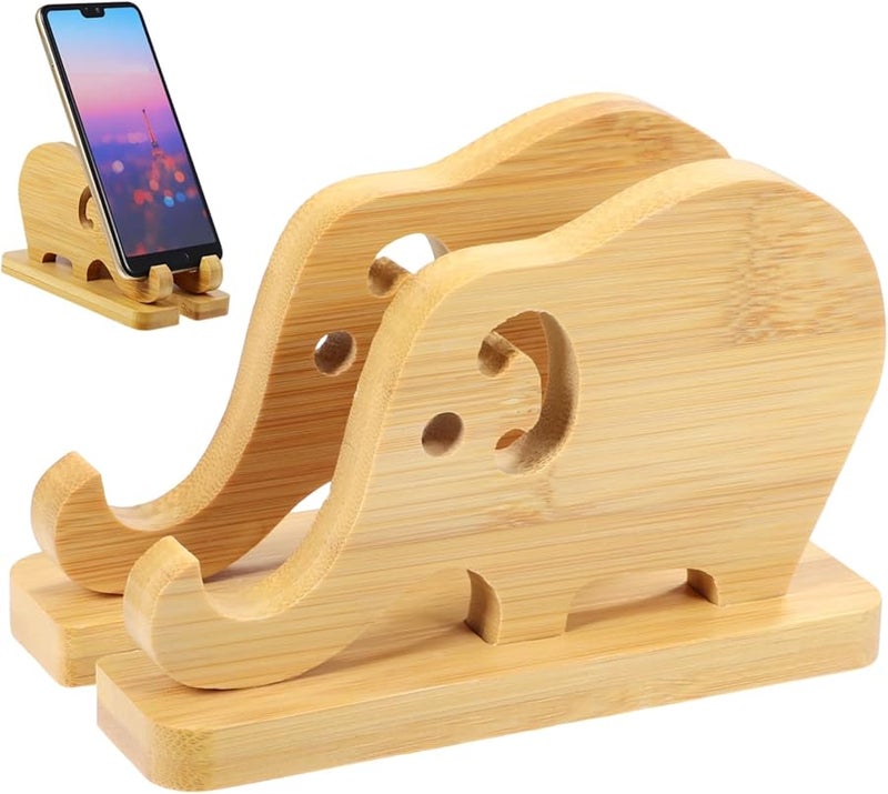 Elephant Phone Stand Holder for Mobile Tablet Ergonomic Durable Desktop Dock Black - Image 1